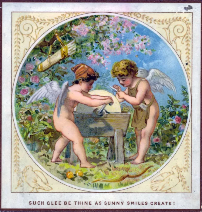 Framed Print : Cupids on a romantic card by Robert Dudley Framed Print : Cupids on a romantic card by Robert Dudley
