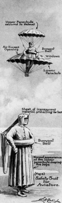 Framed Print : Curiosities from the Patent Office; Safety Suit for Aviators Framed Print : Curiosities from the Patent Office; Safety Suit for Aviators