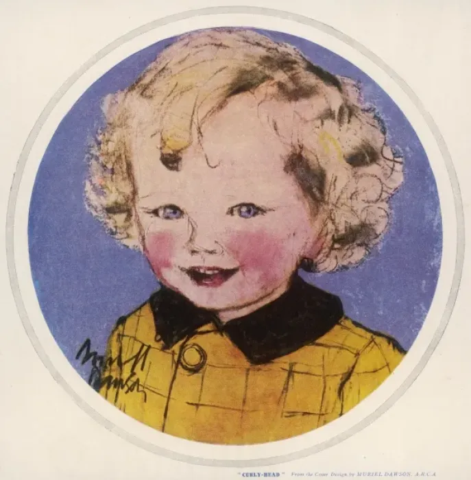 Framed Print : Curly Head by Muriel Dawson Framed Print : Curly Head by Muriel Dawson
