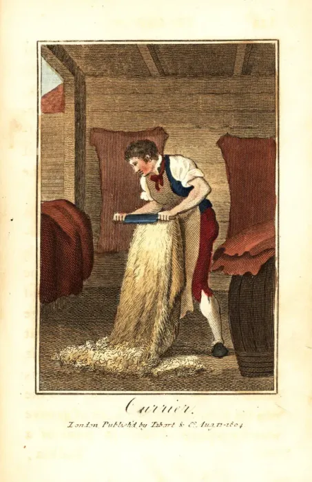 Framed Print : Currier shaving animal hides with a knife to make leather Framed Print : Currier shaving animal hides with a knife to make leather