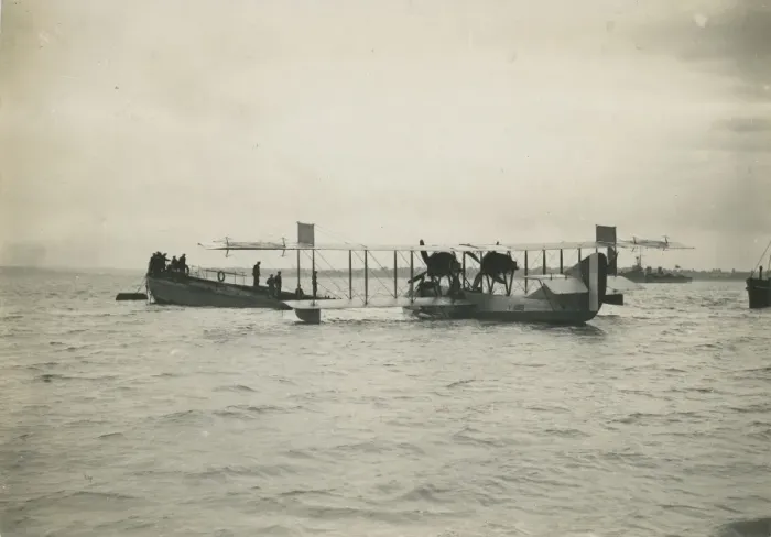 Framed Print : Curtiss H12 Large America, 8681, about to be warped aboa? Framed Print : Curtiss H12 Large America, 8681, about to be warped aboa?