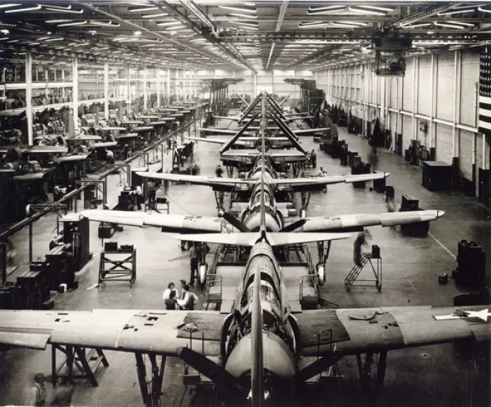 Framed Print : Curtiss Model 84 Helldiver production Framed Print : Curtiss Model 84 Helldiver production