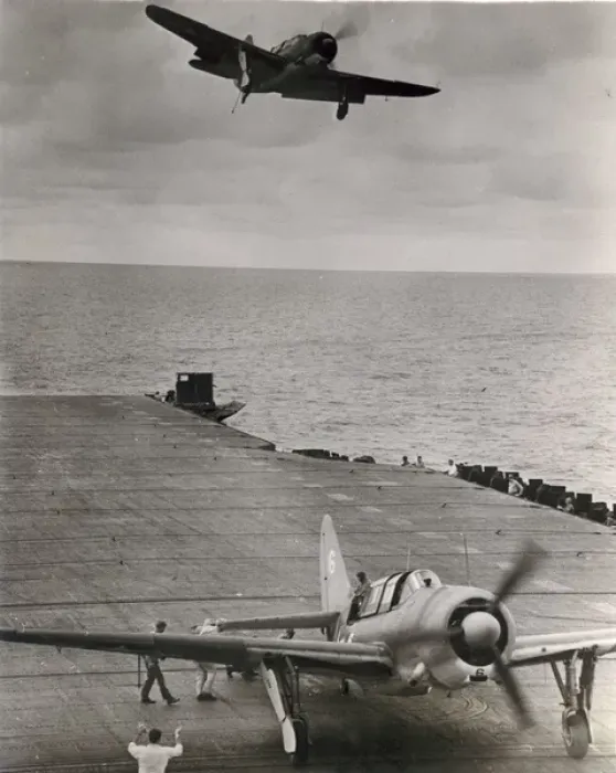 Framed Print : Curtiss Model 84 SB2C-1 Helldivers aboard a US aircraft Framed Print : Curtiss Model 84 SB2C-1 Helldivers aboard a US aircraft