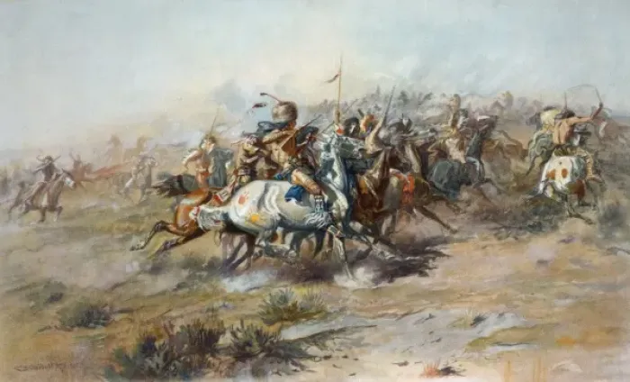 Framed Print : The Custer fight Framed Print : The Custer fight
