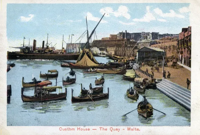 Framed Print : Custom House - The Quay - Malta. Date: circa 1900s Framed Print : Custom House - The Quay - Malta. Date: circa 1900s