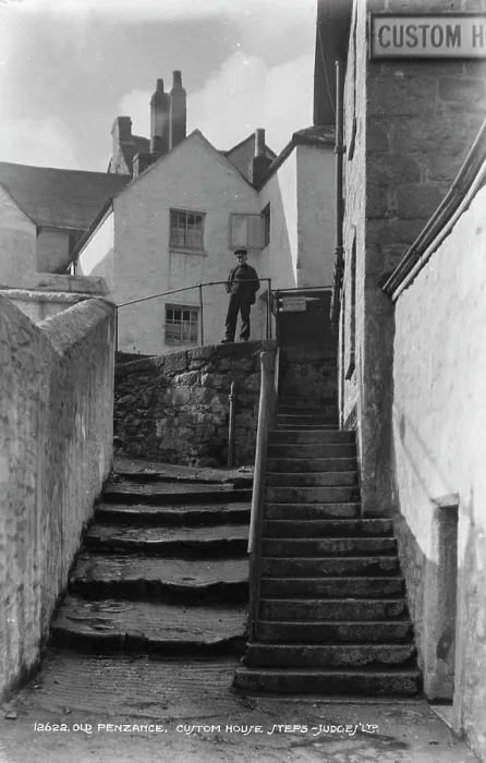 Framed Print : Custom House Steps in Old Penzance Framed Print : Custom House Steps in Old Penzance