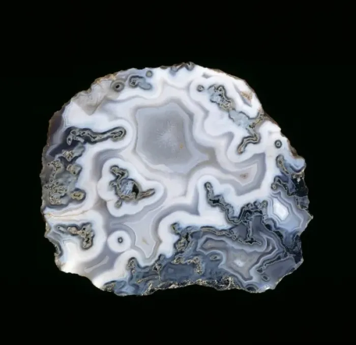 Framed Print : Agate. A cut and polished section of blue agate from Idar-Oberstein, Germany Framed Print : Agate. A cut and polished section of blue agate from Idar-Oberstein, Germany
