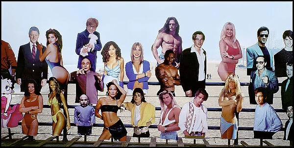 Cutouts of celebrities Santa Monica pier