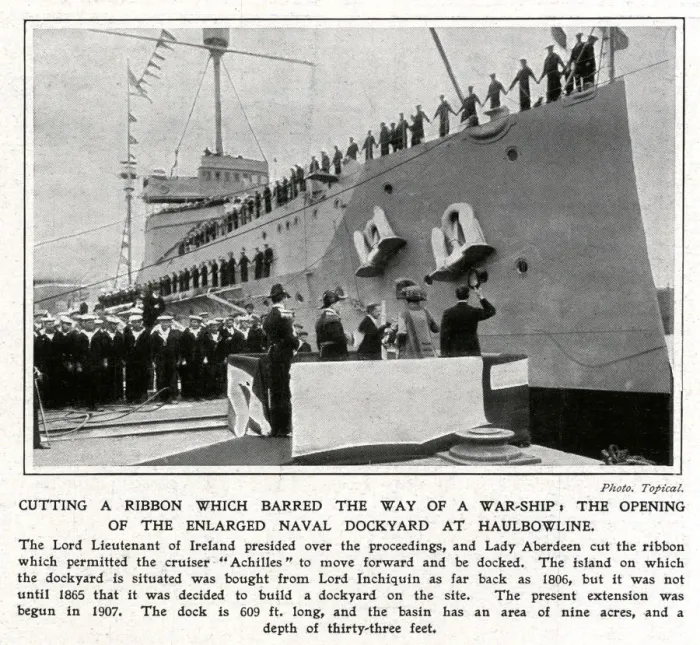 Framed Print : Cutting a Ribbon which barred the way of a warship Framed Print : Cutting a Ribbon which barred the way of a warship
