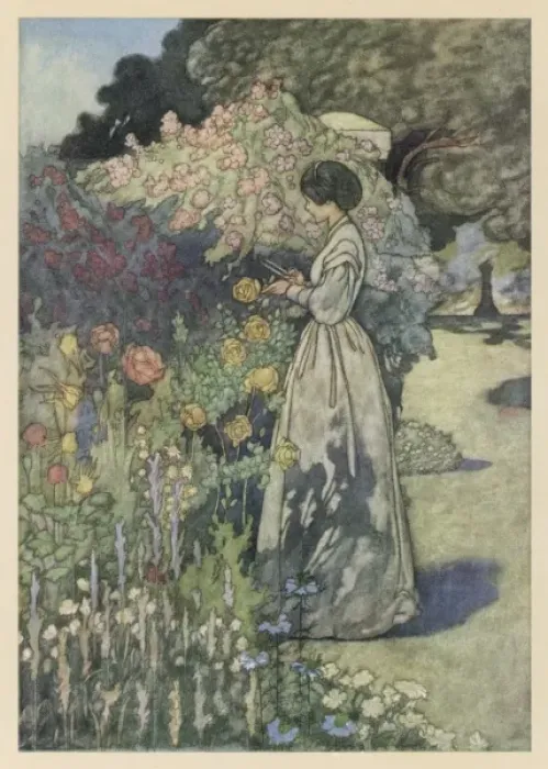 Framed Print : Cutting Roses / C Robinson Framed Print : Cutting Roses / C Robinson