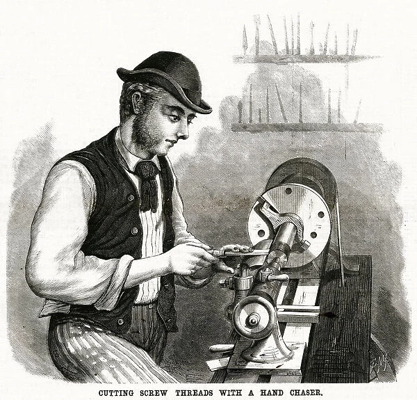 Cutting screw threads with hand chaser 1875