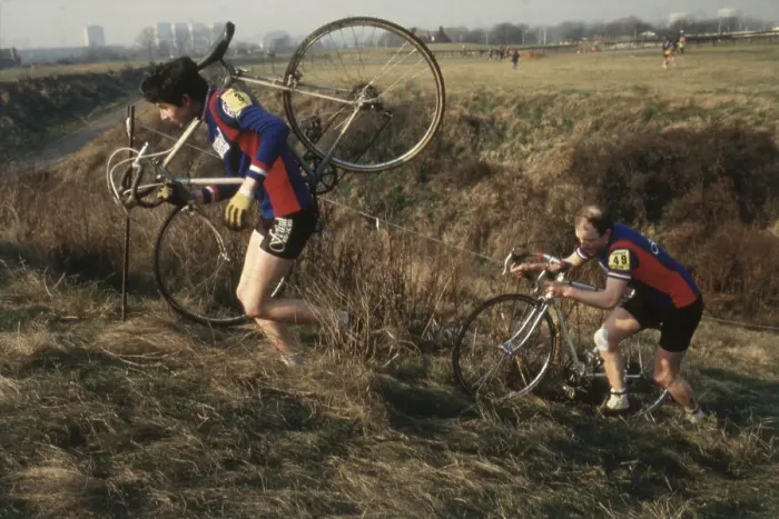 Framed Print : Cycle Cross, cross country cycle racing. Date: 1980s Framed Print : Cycle Cross, cross country cycle racing. Date: 1980s