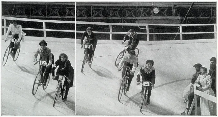 Framed Print : Cycling contest being held at the Royal Aquarium, Westminster, London. Date: 1901 Framed Print : Cycling contest being held at the Royal Aquarium, Westminster, London. Date: 1901