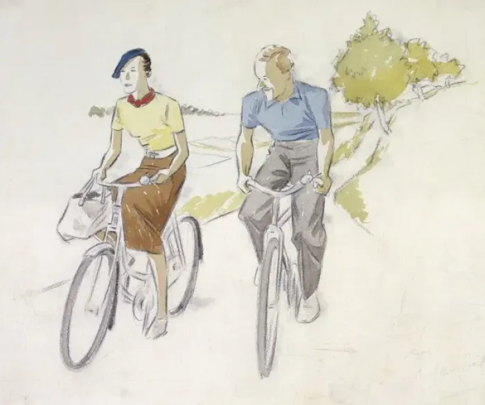 Framed Print : Cycling Couple / 167 Framed Print : Cycling Couple / 167