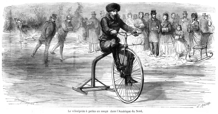 Framed Print : Cycling on ice skates Framed Print : Cycling on ice skates
