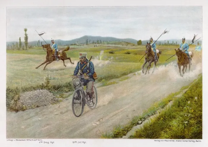Framed Print : Cyclist and Dragoons Framed Print : Cyclist and Dragoons