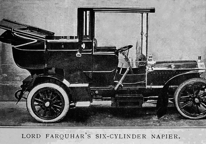 Framed Print : Six cylinder veteran Napier car, early 1900s Framed Print : Six cylinder veteran Napier car, early 1900s