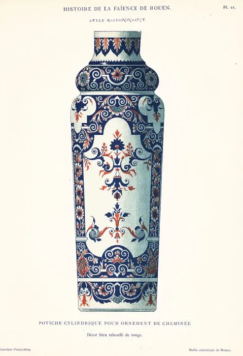 Framed Print : Cylindrical vase for a mantelpiece ornament, festoon style, Roue Framed Print : Cylindrical vase for a mantelpiece ornament, festoon style, Roue