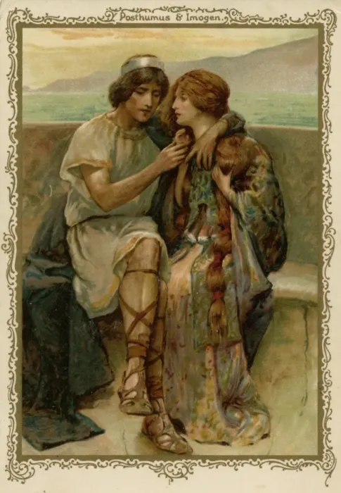 Framed Print : Cymbeline. Posthumus and Imogen Date: first performed in 1609 Framed Print : Cymbeline. Posthumus and Imogen Date: first performed in 1609