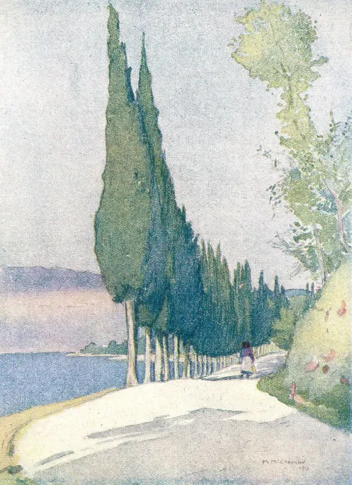 Framed Print : Cypresses Near Salo, Lago Di Garda Framed Print : Cypresses Near Salo, Lago Di Garda