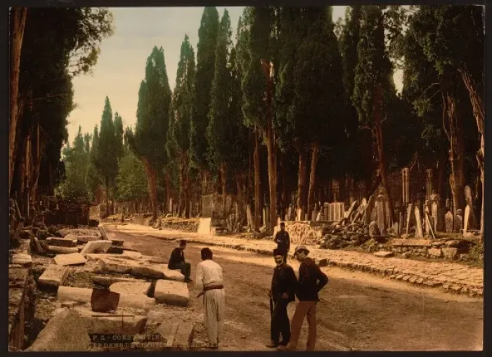 Framed Print : Cypresses and road leading to the cemetery, Scutari, Constan Framed Print : Cypresses and road leading to the cemetery, Scutari, Constan
