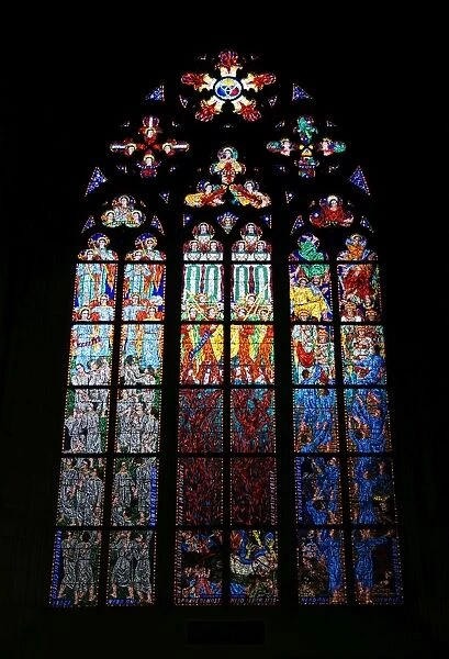 Czech Republic. Prague. St. Vitus Cathedral. Stained glass