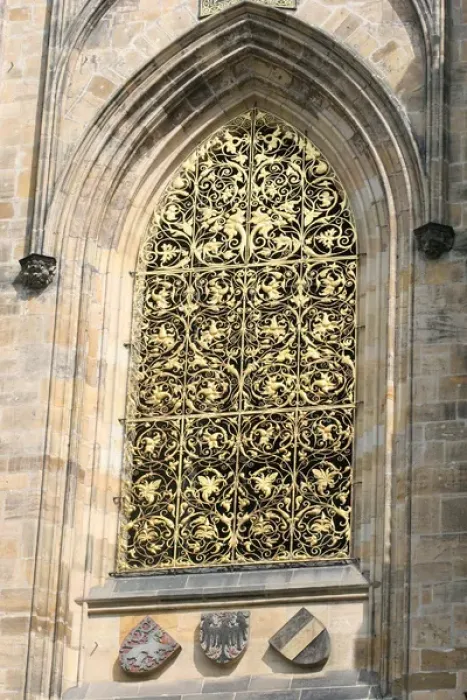 Framed Print : Czech Republic. Prague. St. Vitus Cathedral. Detail tower. W Framed Print : Czech Republic. Prague. St. Vitus Cathedral. Detail tower. W