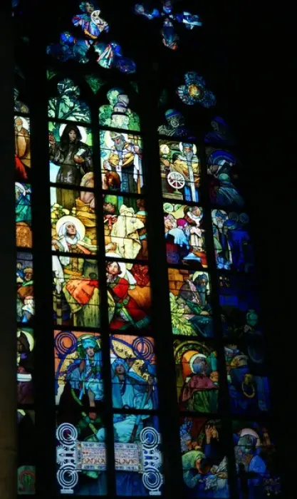 Framed Print : Czech Republic. Prague. St. Vitus Cathedral. Stained glass Framed Print : Czech Republic. Prague. St. Vitus Cathedral. Stained glass