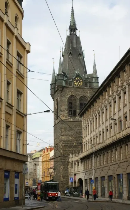 Framed Print : Czech Republic. Prague. Street. At the bottom towers ancien Framed Print : Czech Republic. Prague. Street. At the bottom towers ancien