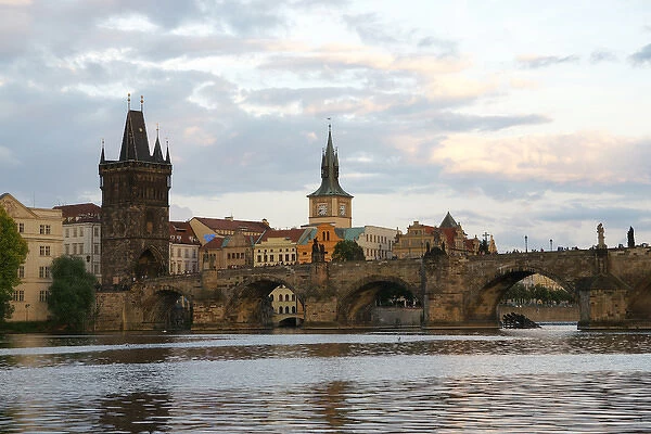 Czech Republic. Prague. View of Charles Bridge and Vltrava r