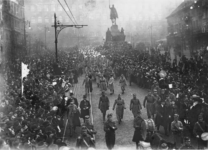 Framed Print : Czechoslovak legions in Prague 1918 Framed Print : Czechoslovak legions in Prague 1918