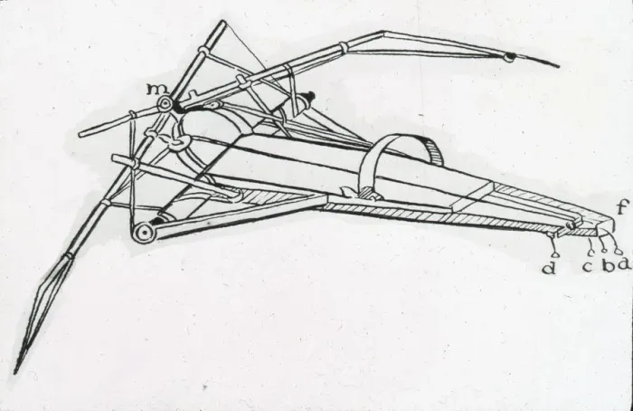 Framed Print : Da Vincis prone-type ornithopter Framed Print : Da Vincis prone-type ornithopter