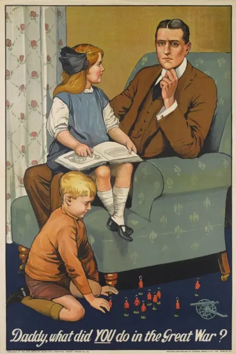 Framed Print : Daddy, what did You do in the Great War? British Military Recruitment Poster, WW1 Framed Print : Daddy, what did You do in the Great War? British Military Recruitment Poster, WW1