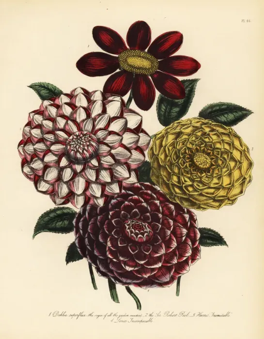Framed Print : Dahlia varieties Framed Print : Dahlia varieties
