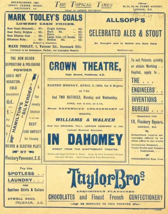 Framed Print : In Dahomey at the Crown Theatre in Peckham Framed Print : In Dahomey at the Crown Theatre in Peckham