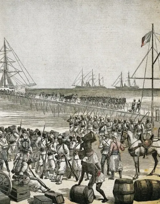 Framed Print : Dahomey War (1892). Landings at Cotonou harbour Framed Print : Dahomey War (1892). Landings at Cotonou harbour