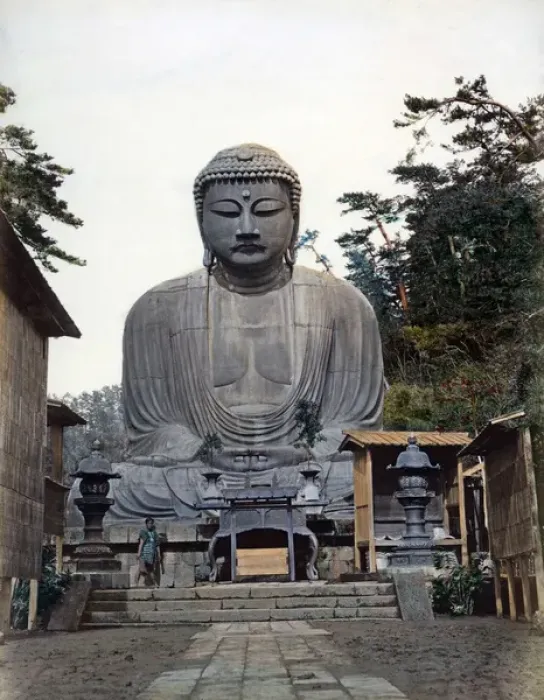 Framed Print : Daibutsu, bronze image of Buddha, Kamakura, Japan, circa 188 Framed Print : Daibutsu, bronze image of Buddha, Kamakura, Japan, circa 188