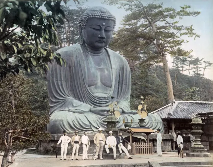 Framed Print : Daibutsu, statue of Buddha, Kamakura, Japan, circa 1890s. Date: circa 1890s Framed Print : Daibutsu, statue of Buddha, Kamakura, Japan, circa 1890s. Date: circa 1890s