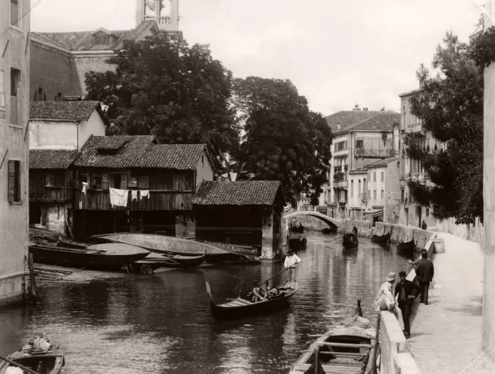 Framed Print : Daily life on a canal, boats, gondola, Venice Italy Framed Print : Daily life on a canal, boats, gondola, Venice Italy