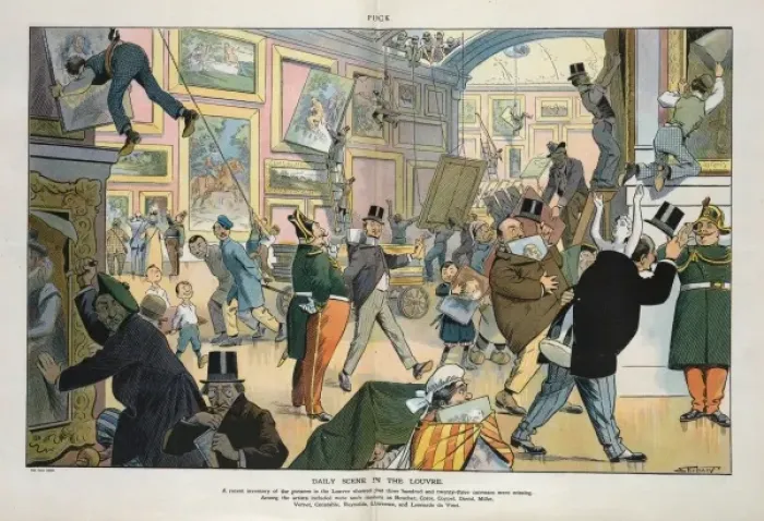Framed Print : Daily scene in the Louvre Framed Print : Daily scene in the Louvre