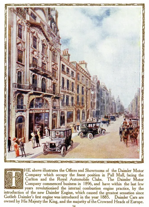 Framed Print : Daimler Motor Company, Pall Mall, London Framed Print : Daimler Motor Company, Pall Mall, London