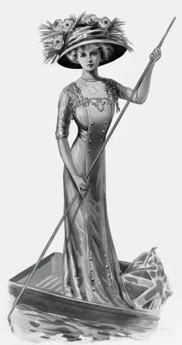 Framed Print : Dainty frock for regattas 1909 Framed Print : Dainty frock for regattas 1909