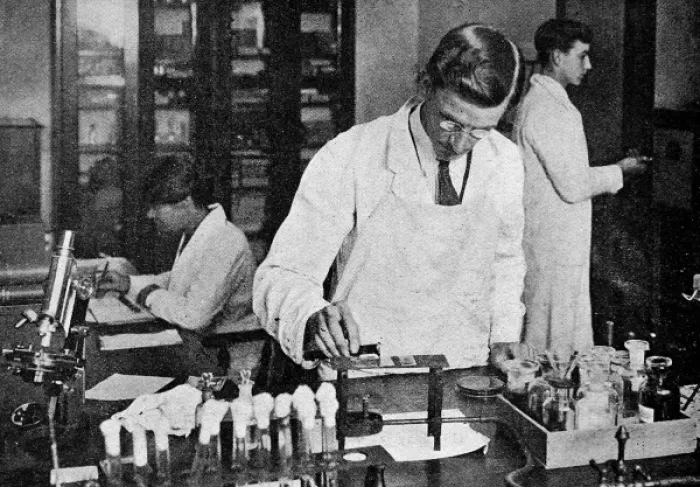 Framed Print : Dairy research work in a Reading laboratory Framed Print : Dairy research work in a Reading laboratory