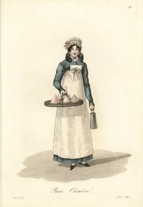 Framed Print : Dairywoman, Paris, early 19th century Framed Print : Dairywoman, Paris, early 19th century