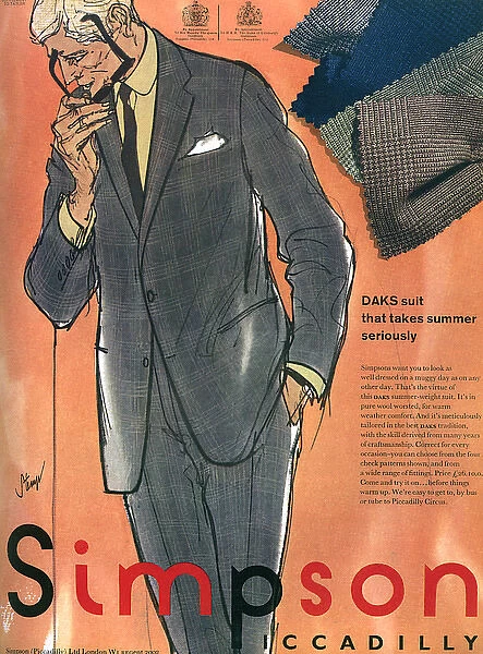 Daks menswear advertisement, 1965