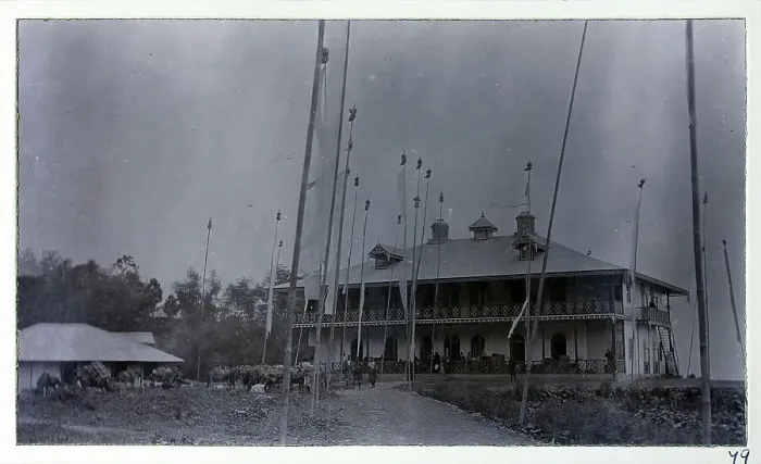 Framed Print : The Dalai Lama's House at Kalimpong, India, from a fascinating album which reveals new details on a little-known campaign in which a British military force brushed aside Tibetan defences to capture Lhasa, in 1904