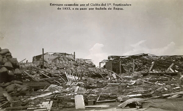 Damage from cyclone, Isabela de Sagua, Cuba