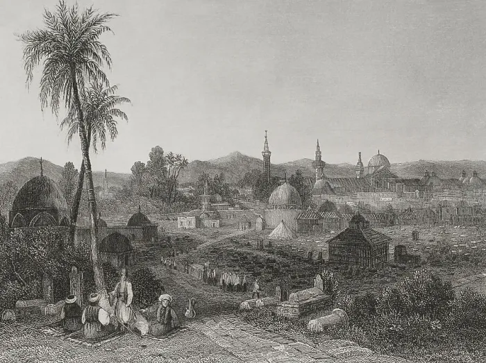 Framed Print : Damascus. Engraving by Ransonnette Framed Print : Damascus. Engraving by Ransonnette