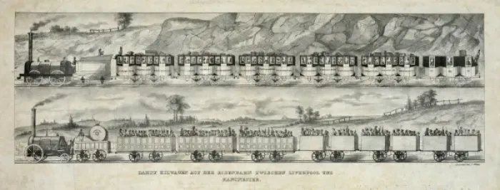 Framed Print : Dampf eilwagen auf der eisenbahn zwischen Liverpool und Manc Framed Print : Dampf eilwagen auf der eisenbahn zwischen Liverpool und Manc