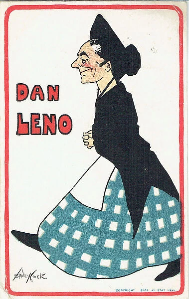Dan Leno. Promotional postcard for Dan Leno (1860-1904) One of Stanley Cocks series